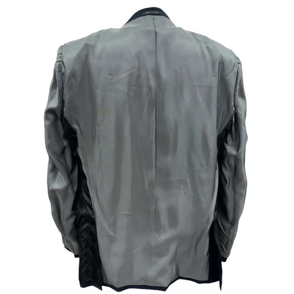Tiglio Luxe Blazer Sangria Jacket Men’s 44S Navy Blue Italy Merino Wool